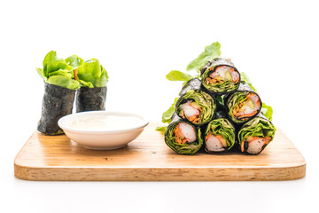seaweed salad roll with crab stick