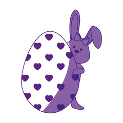 cute bunny and  icon over white background. vector illustration