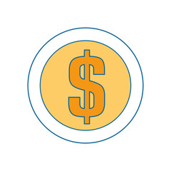 Obraz premium money coin icon over white background. vector illustration