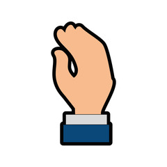 human hand icon over white background. colorful design. vector illustration