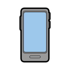 smartphone device icon over white background. vector illustration