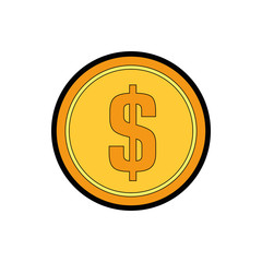 money coin icon over white background. vector illustration