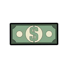 money bill icon over white background. vector illustration