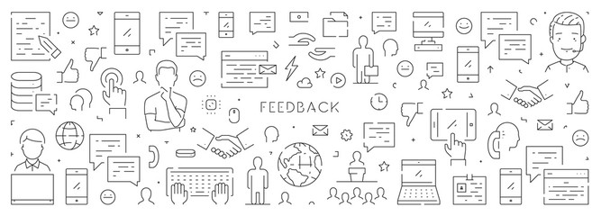 Line web banner for feedback and support