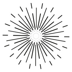 Fototapeta premium Rays on a white background in a flat style