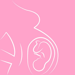 Pregnant woman. Background for mobile applications. Childbirth, Maternity and child care. Vector illustration.