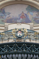 Municipal House, mosaic, Prague, Czech Republic.