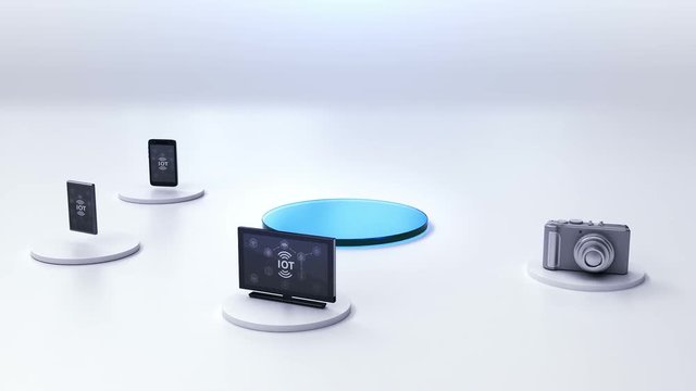 Devices connecting digital Brain, artificial intelligence. Internet of things.