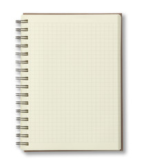 Blank Notebook with Line Paper on a White Background.