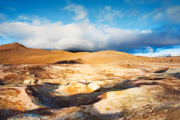 Fototapeta na wymiar Geysers Sol de Manana on Altiplano, Bolivia