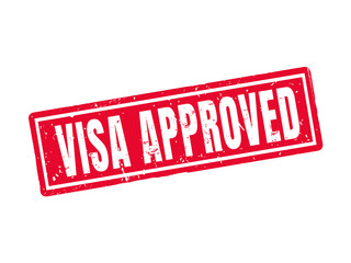 visa approved red stamp style