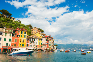 Fototapeta na wymiar Beautiful sea coast in Portofino, Italy.