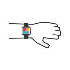 watch hand technology vector icon illustration graphic design