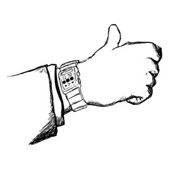 watch hand technology vector icon illustration graphic design
