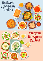 Eastern European cuisine icon set for food design