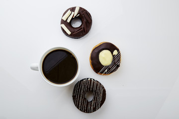 cup of coffee and donut