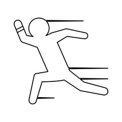 man running draw vector icon illustration shape