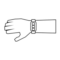 watch hand technology vector icon illustration graphic design