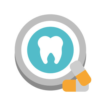 medication dental care related icon image vector illustration design 