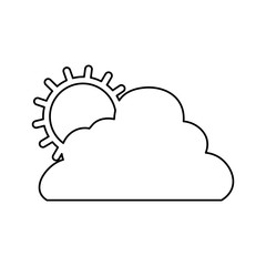 sun cloud weather vector icon illustration graphic design