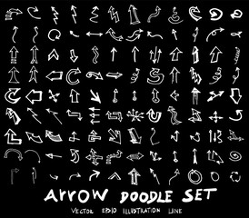 Vector hand drawn arrows set chalkboard eps10