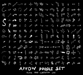 Vector hand drawn arrows set chalkboard eps10