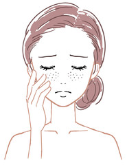 女性の顔　毛穴の悩み