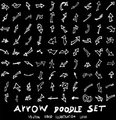 Vector hand drawn arrows set chalkboard eps10