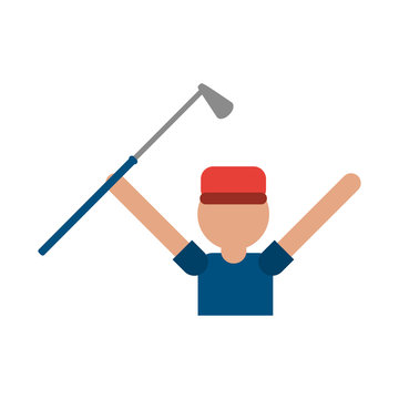 player golf related icon image vector illustration design 