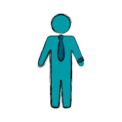 businessman draw silhouette vector icon illustration shape