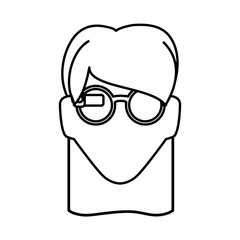 woman faceless iglasses vector icon illustration graphic design
