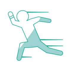 man running draw vector icon illustration shape