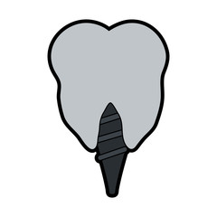 tooth crown dental care related icon image vector illustration design 
