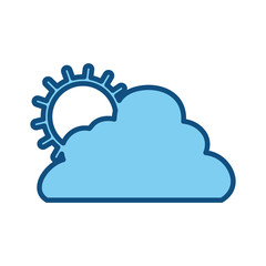 sun cloud weather vector icon illustration graphic design