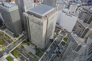 Naklejka premium Городской пейзаж Токио. Вид со смотровой площадки Мэрии.