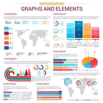 Infographic design elements with graph and chart