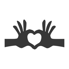 hands heart shape vector icon illustration graphic design