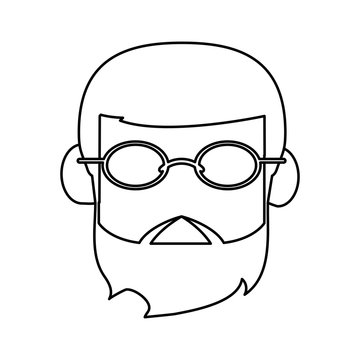 faceless man with glasses and beard icon image vector illustration design 