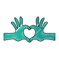 Obraz premium hands heart shape vector icon illustration graphic design