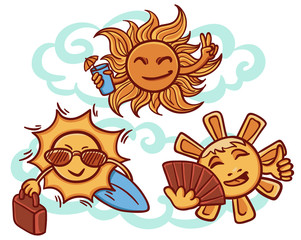 Colorful Suns On Rest Concept