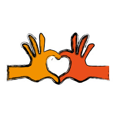 Obraz premium hands heart shape vector icon illustration graphic design