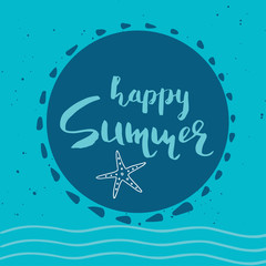 Beautiful summer poster with hand drawn lettering