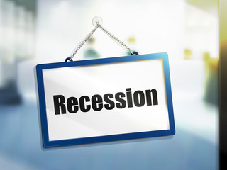 recession text sign