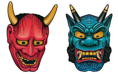 oriental demon masks