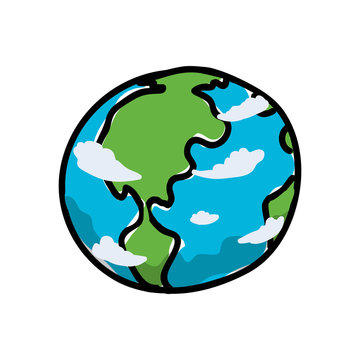 earth planet cartoon vector icon illustration graphic design