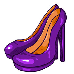 Vector Purple Women High heels Shoes