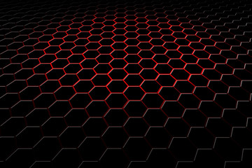Fototapeta premium black hexagon background and texture.
