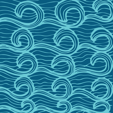 Abstract hand-drawn wave patterns.