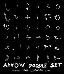 Vector hand drawn arrows set chalkboard eps10