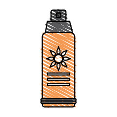 color crayon stripe image sun block spray bottle vector illustration